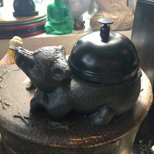 Bell Pig Retro Repro Cast Iron Hotel Desk Black Home Decor Accents Collectible
